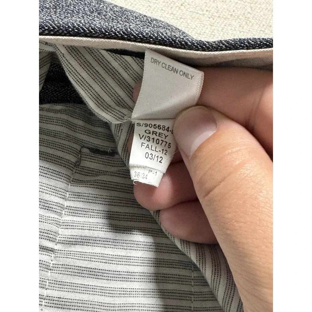 Banana Republic Tailored Slim Fit‎ Dress Pants Mens 36x34 Gray 100% Wool